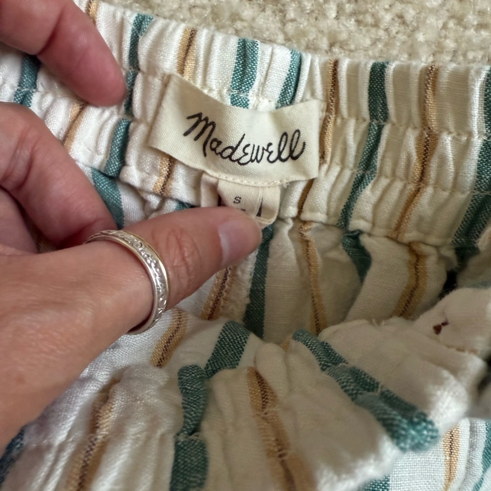 Madewell Striped Linen Shorts Relaxed Fit - Picture 5 of 6